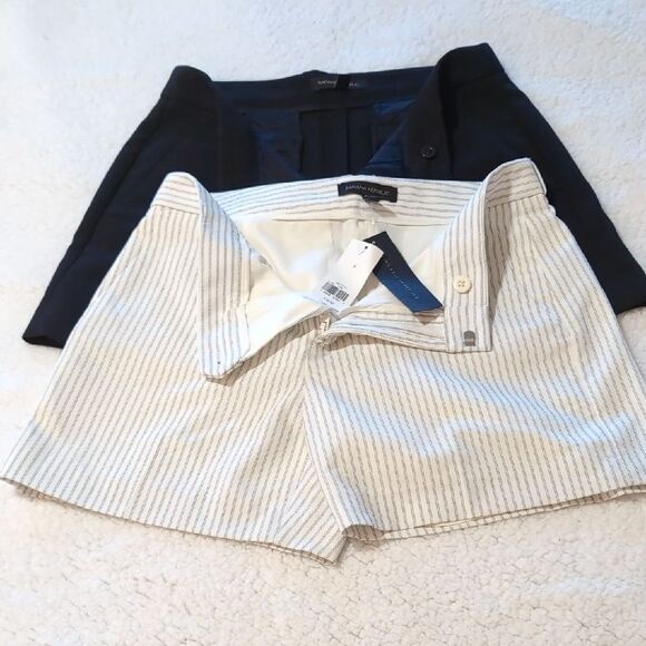 Ann Taylor Black and Striped Shorts Set - Picture 1 of 9